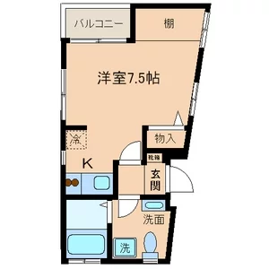 ハーブ小日向茗蹊館 2階 1Rの間取り