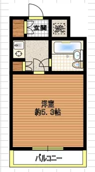 メゾンコモド小石川 2階 1Kの間取り