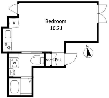 アレーロ湯島サウス 4階 1Rの間取り