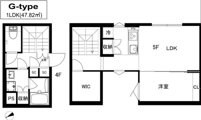 CREAL江戸川橋(クリアル江戸川橋) 4階 1LDKの間取り
