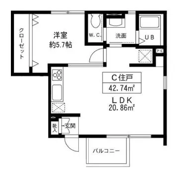 スカーラ千駄木 3階 1LDKの間取り