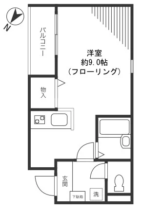 メゾン中島 1階 1Kの間取り