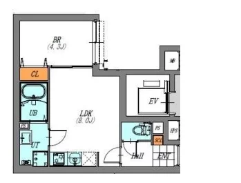 【新築】LUORE文京本駒込 3階 1LDKの間取り