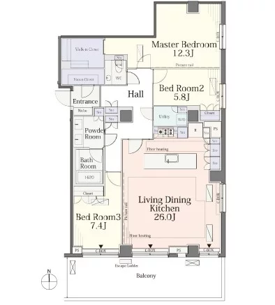 Bloom Terrace 目白台 2階 3LDKの間取り