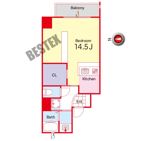 樂しそう本郷 1階 1Rの間取り