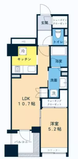 ジオ文京千石 4階 1Rの間取り