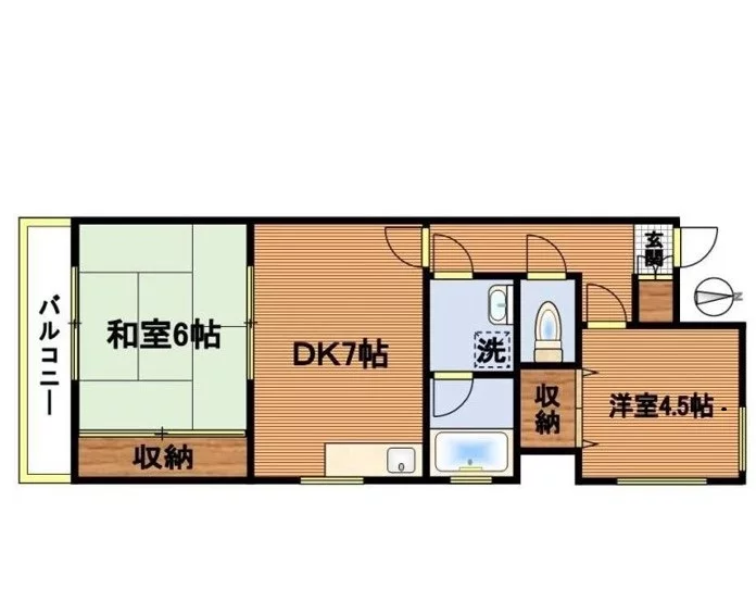 村田ビル 3階 2DKの間取り