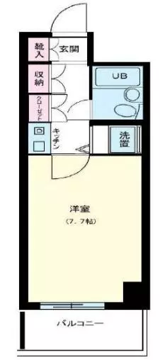 ビクセル文京 3階 1Kの間取り