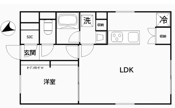 CREAL江戸川橋(クリアル江戸川橋) 2階 1LDKの間取り