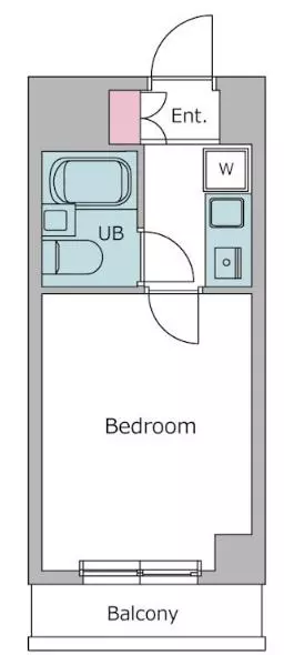キャメロット 4階 1Kの間取り