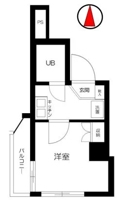 エヴェナール茗荷谷 7階 1Kの間取り