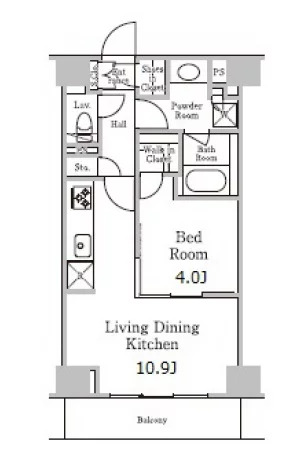 レジディア千駄木 3階 1LDKの間取り