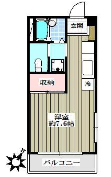 小川マンション 1階 1Kの間取り