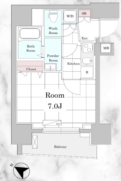 アイル文京白山 10階 1Kの間取り