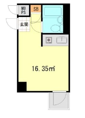 江戸川橋センチュリープラザ21 8階 1Rの間取り