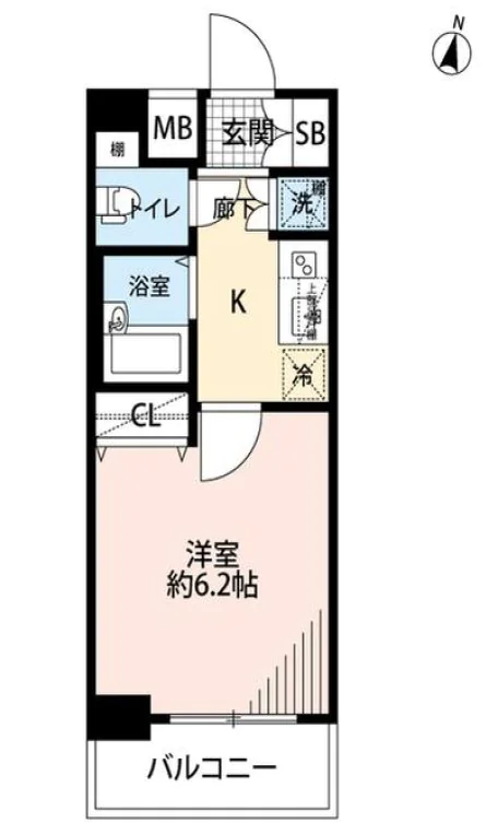 プレール・ドゥーク文京本駒込 9階 1Kの間取り