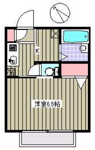 ロワール西片 1階 1Kの間取り