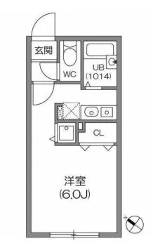 ZESTY小石川(ゼスティ小石川) 4階 1Rの間取り