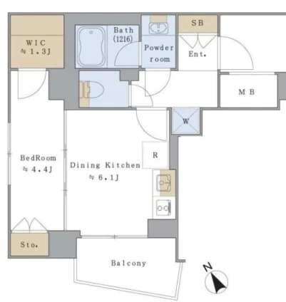 Brillia ist 文京茗荷谷(ブリリアイスト文京茗荷谷) 5階 1Kの間取り