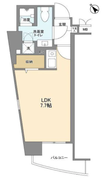 ミリアレジデンス御茶ノ水(旧アルモニー御茶ノ水) 14階 1Rの間取り