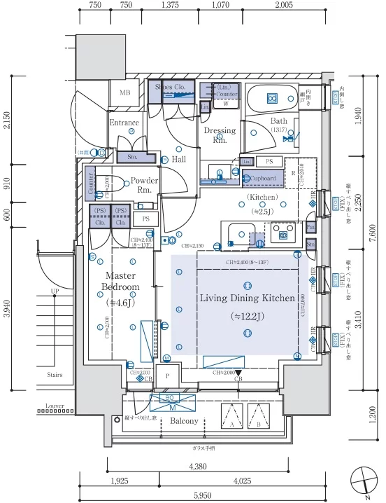 パークホームズ本郷三丁目 8階 1LDKの間取り