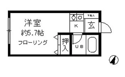 小石川ガーデン 1階 1Rの間取り