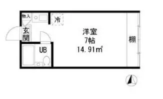 ヴィラ茗荷谷 1階 1Rの間取り