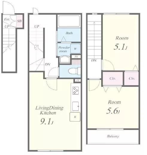 DUELO KASUGA(デュエロカスガ) 2階 2LDKの間取り