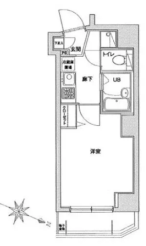 アイル文京音羽 10階 1Kの間取り