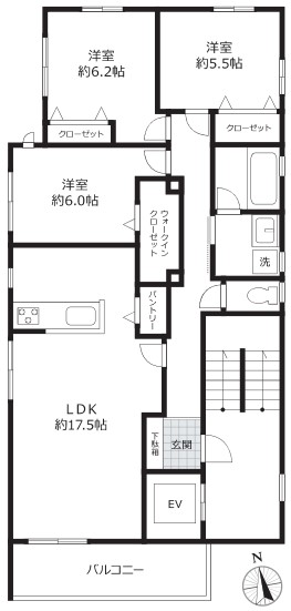 【新築】メゾン　デゥ　ソレイユ 3階 3LDKの間取り