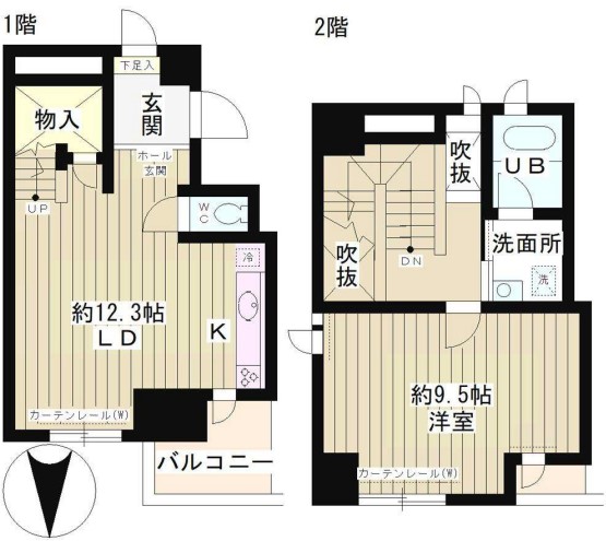 ツインビュー御茶の水 6階 1LDKの間取り