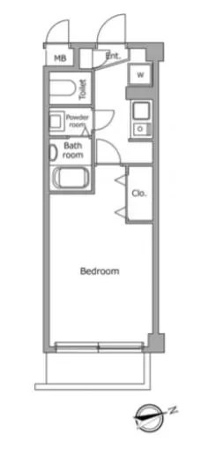 レジディア本郷菊坂プレイス(旧 AZ本郷菊坂) 4階 1Kの間取り