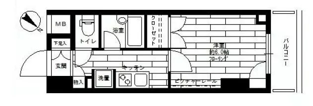 ステージファーストお茶の水女子大前 2階 1Kの間取り