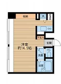 ビューテラス向丘 6階 1Rの間取り