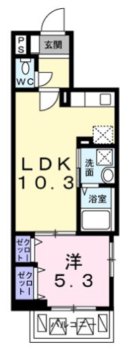 【築浅】グランボヌール茗荷谷 2階 1LDKの間取り