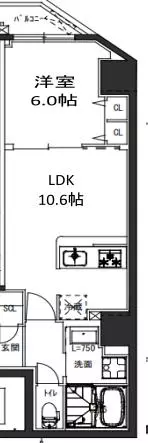 S-RESIDENCE駒込六義園(エス-レジデンス駒込六義園) 6階 1LDKの間取り