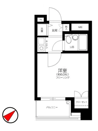 藤和シティコープ御茶ノ水吉田ビル 8階 1Kの間取り