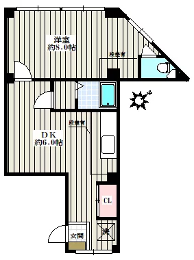 藍工房ビル 3階 1DKの間取り