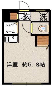 瑞泰寺アパート 3階 1Kの間取り