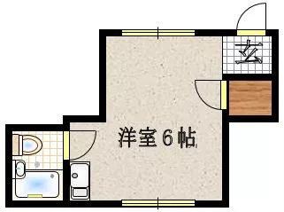第一末廣ビル 2階 1Rの間取り
