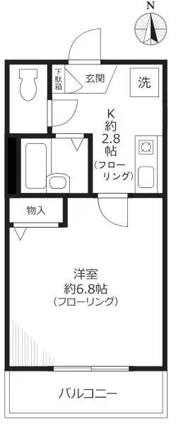 ラ・クロシェット本駒込 3階 1Kの間取り