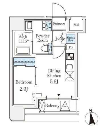 クラリティア文京湯島 4階 1DKの間取り