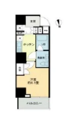 【新築】VIOR文京関口 6階 1Kの間取り