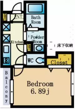 bo-peepⅡ(ボーピープ2) 1階 1Kの間取り