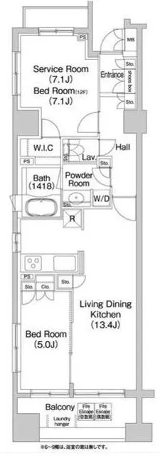 コンフォリア本駒込(旧チェスターコート本駒込) 2階 1SLDKの間取り