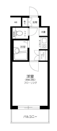 日神パレステージ音羽 1階 1Kの間取り