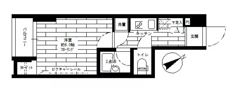 ステージファースト本駒込Ⅱ 3階 1Kの間取り