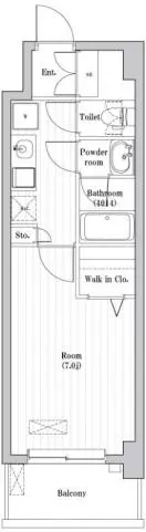 【築浅】文京本駒込レジデンス 4階 1Kの間取り