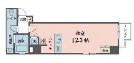 アムス四谷三丁目 4階 1Rの間取り