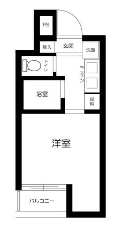 スカイコート文京小石川第2 4階 1Kの間取り